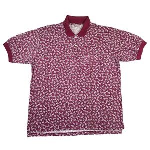 Windridge Mens XXL Vtg Burgundy Paisley Polo Shirt Short Sleeve Western Cowboy